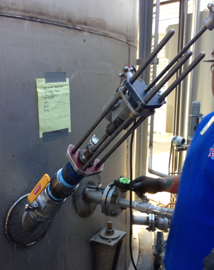 Tap Master, Inc. - 45 degree Hot Tap on 36' 316 S/S Tank